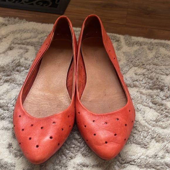 Madewell sidewalk skimmer Ballet flats size 7 pumpkin orange - Picture 2 of 7